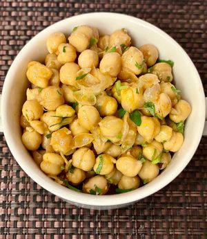 Chickpea salad  at The World Eatery in Dubai