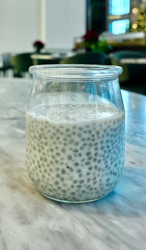 Coconut chia pudding  at Mina's Kitchen Dubai in Dubai