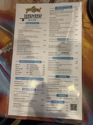 Menu  at SweetWater Last Cast Bar & Grill in Atlanta