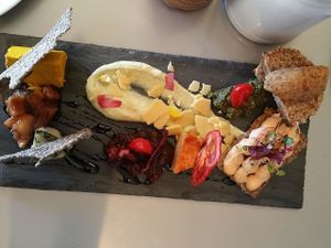 Raw cheese plate at RASA Kitchen + Juice Bar in Santa Fe