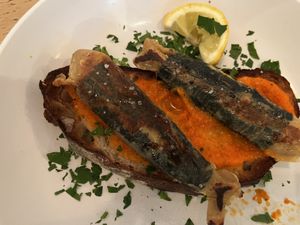 Sardines on sourdoughh  at Plantuguese in England