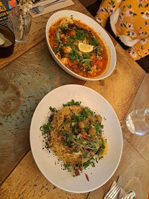 Seafood rice soup (top) £16.5
Bacalhao a bràs (bottom) similar price at Plantuguese in Bristol