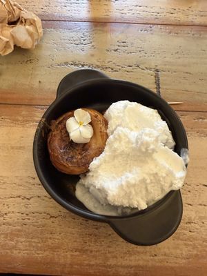 Pastel de Nata with coconut ice creamm  at Plantuguese in Bristol