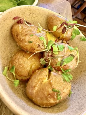 Smashed potatoes  at Plantuguese in Bristol