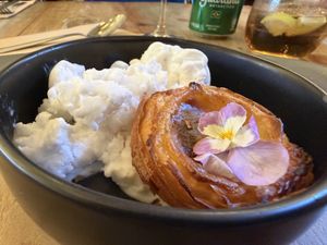 Portuguese favourite, custard tart and ice cream. Lush!   at Plantuguese in Bristol