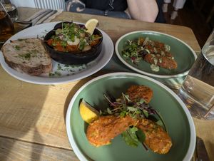 Pica-pau, Croquettes and chicken wings at Plantuguese in Bristol