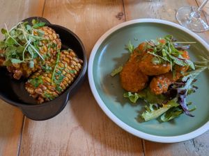 Corn-on-the-cob
and
Coxas peri-peri at Plantuguese in Bristol