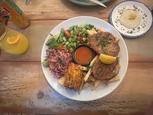 Frango Peri-Peri Grelhado - Peri Peri “Chicken” with a side of vegan fried egg   at Plantuguese in Bristol