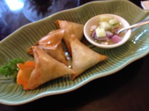 potato samosas at Forest Thai in Staten Island