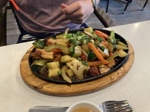 Sticky rice with vegetables and tofu  at Tamarind Vietnamese Grill and Noodle House in Calgary