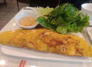 Vietnamese Sizzling Crepe - Banh Xeo Chay  at Tamarind Vietnamese Grill and Noodle House in Calgary