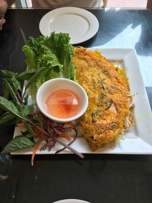 Vietnamese sizzling crepe at Tamarind Vietnamese Grill and Noodle House in Calgary