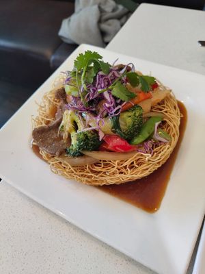 Crispy noodles at Tamarind Vietnamese Grill and Noodle House in Calgary