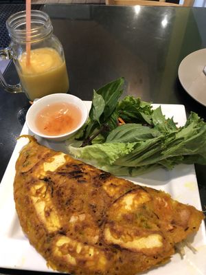 Vietnamese Sizzling Crepe at Tamarind Vietnamese Grill and Noodle House in Calgary