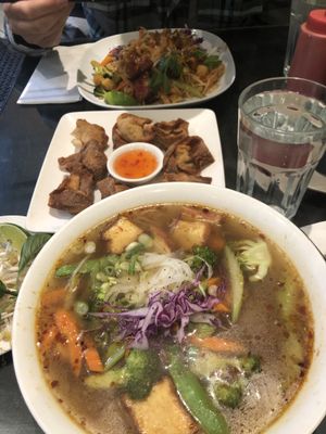 Satay pho, won tons and pad Thai  at Tamarind Vietnamese Grill and Noodle House in Calgary