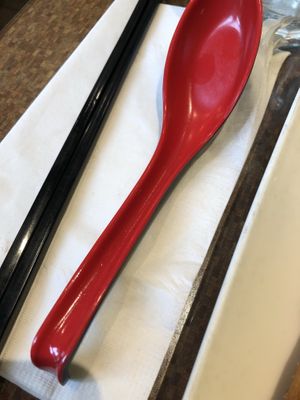 My clean utensils were full of old food and grease   at Tamarind Vietnamese Grill and Noodle House in Calgary