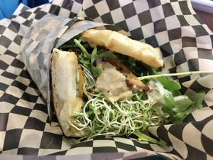 Falafel gyro   at Shambala Bakery and Bistro in Mount Vernon