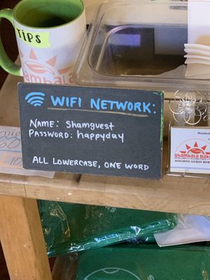 wifi  at Shambala Bakery and Bistro in Mount Vernon