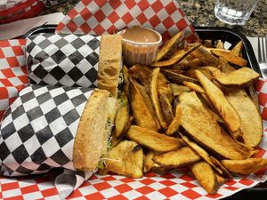 Teriyaki shiitake baguette made vegan  at Shambala Bakery and Bistro in Mount Vernon