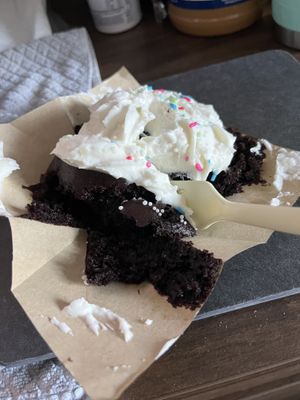 Chocolate cupcake  at Shambala Bakery and Bistro in Mount Vernon