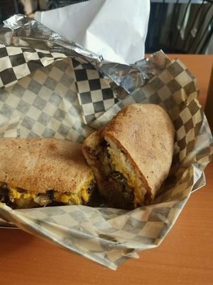 philly shamsteak at Shambala Bakery and Bistro in Mount Vernon