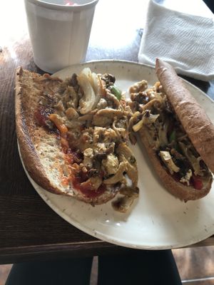 Vegan Philly Cheesesteak. So delicious.  at Hibiscus in Philadelphia