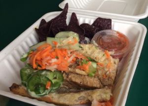 Three Carrots Bahn Mi. Greit Seitan. ! at Three Carrots - City Market in Indianapolis