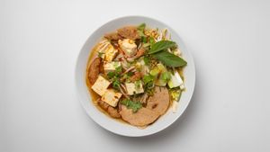 Bun bo hue chay - hue style noodle soup at Ravintola Vietologie  in Helsinki