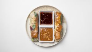 Summer rolls with our homemade tofu - Fresh and flavorful at Ravintola Vietologie  in Helsinki