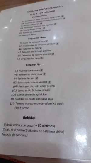 Menú del día at Xiao Yu Te y Tapas in Alicante