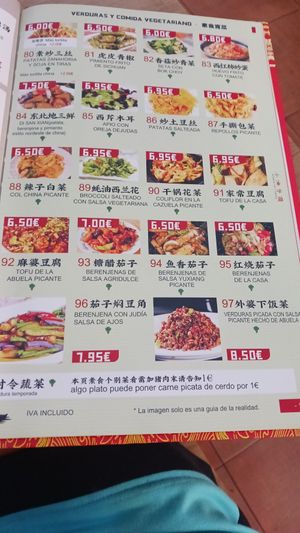 Veggie options at Xiao Yu Te y Tapas in Alicante