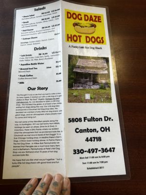 Menu   at Dog Daze in Canton