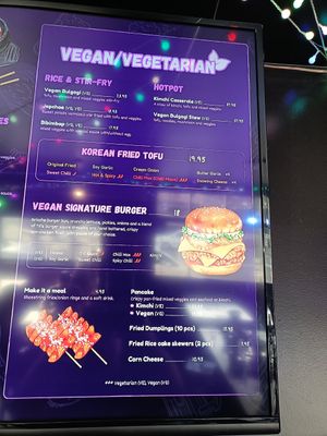 Menu at TASTY KOREA CHICKEN in Hobart