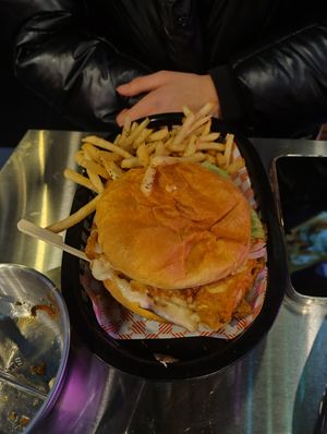 Burger meal at TASTY KOREA CHICKEN in Hobart