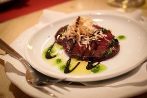 free starter - beetroot with horseradish and pesto at Kraut & Ruben in Bad Hofgastein