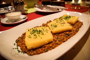 polenta with lentils at Kraut & Ruben in Bad Hofgastein