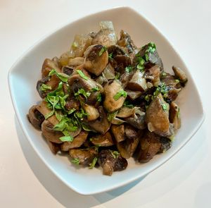 Sautéed mushrooms  at LIV Restaurant in Dubai
