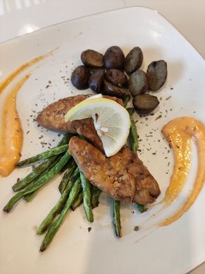 Battered Fish-Free w/ French Beans at Francoville Boulangerie in Pandaan