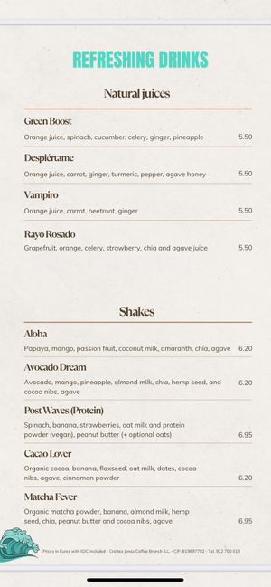 Shakes  at Ola verde in Canarias