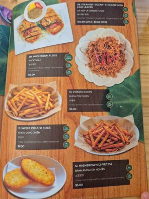 Menu Jan 2026 at Anzzie Veggie Vegetarian Restaurant in Campsie