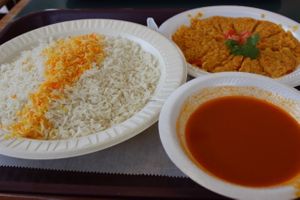 #16 the Abghoost Persian Stew. Holding the butter and subbing rice for bread makes it vegan. at Shiraz Shish Kabob in College Station