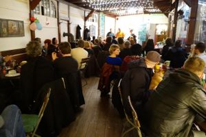in the winter inside with music at Peissnitzhaus in Halle