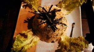 Fried veggies brown rice at Amrita Garden in Chiang Mai