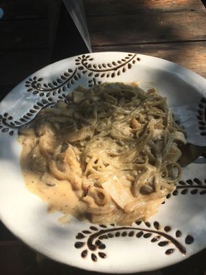 Mushroom pasta with GF noodles  at Amrita Garden in Chiang Mai