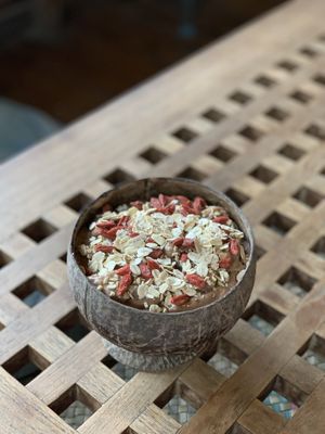 Cocoa bowl at Amrita Garden in Chiang Mai