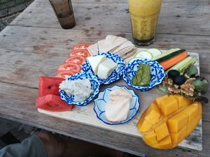 Vegan cheese platter at Amrita Garden in Chiang Mai