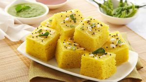 Besan Khaman at Lotus Leaf Catering in Austin