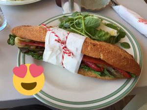 vegan baguette - star of the menu  at Indigo Cafe in Luang Prabang