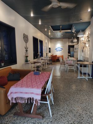 Indoor space at Indigo Cafe in Luang Prabang