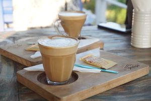 Coffee with Rice milk! at Indigo Cafe in Luang Prabang